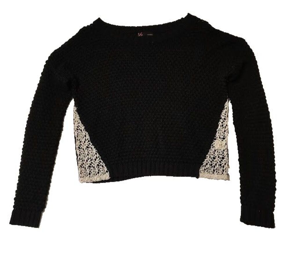 t/o Black and White Knit Women's Sweater L Loose Knit